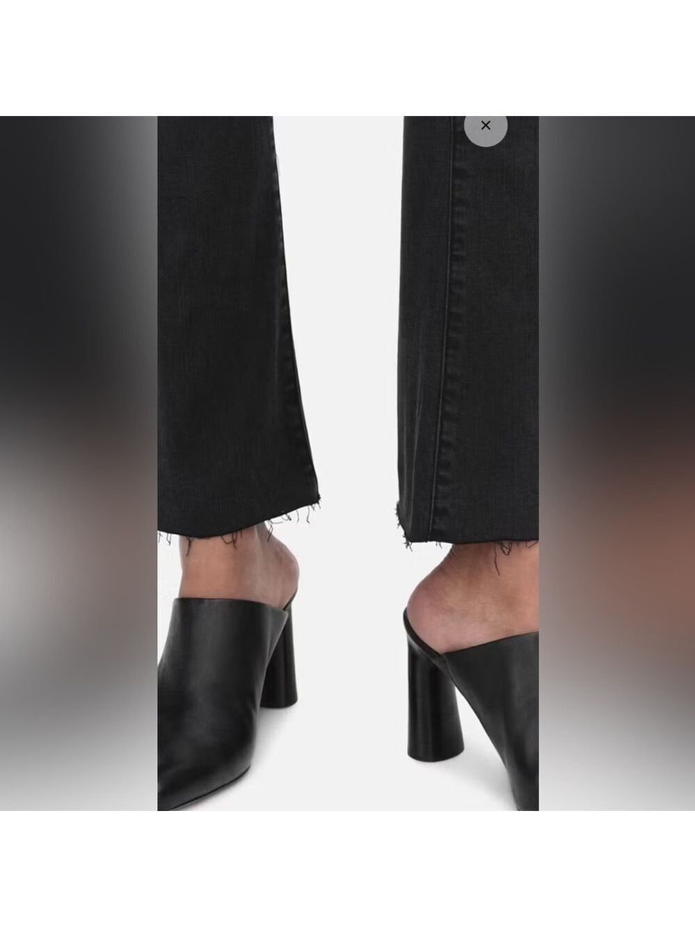 FRAME Le Crop Mini Boot Stretch Jean in Kerry Black SZ 30 - Picture 5 of 11
